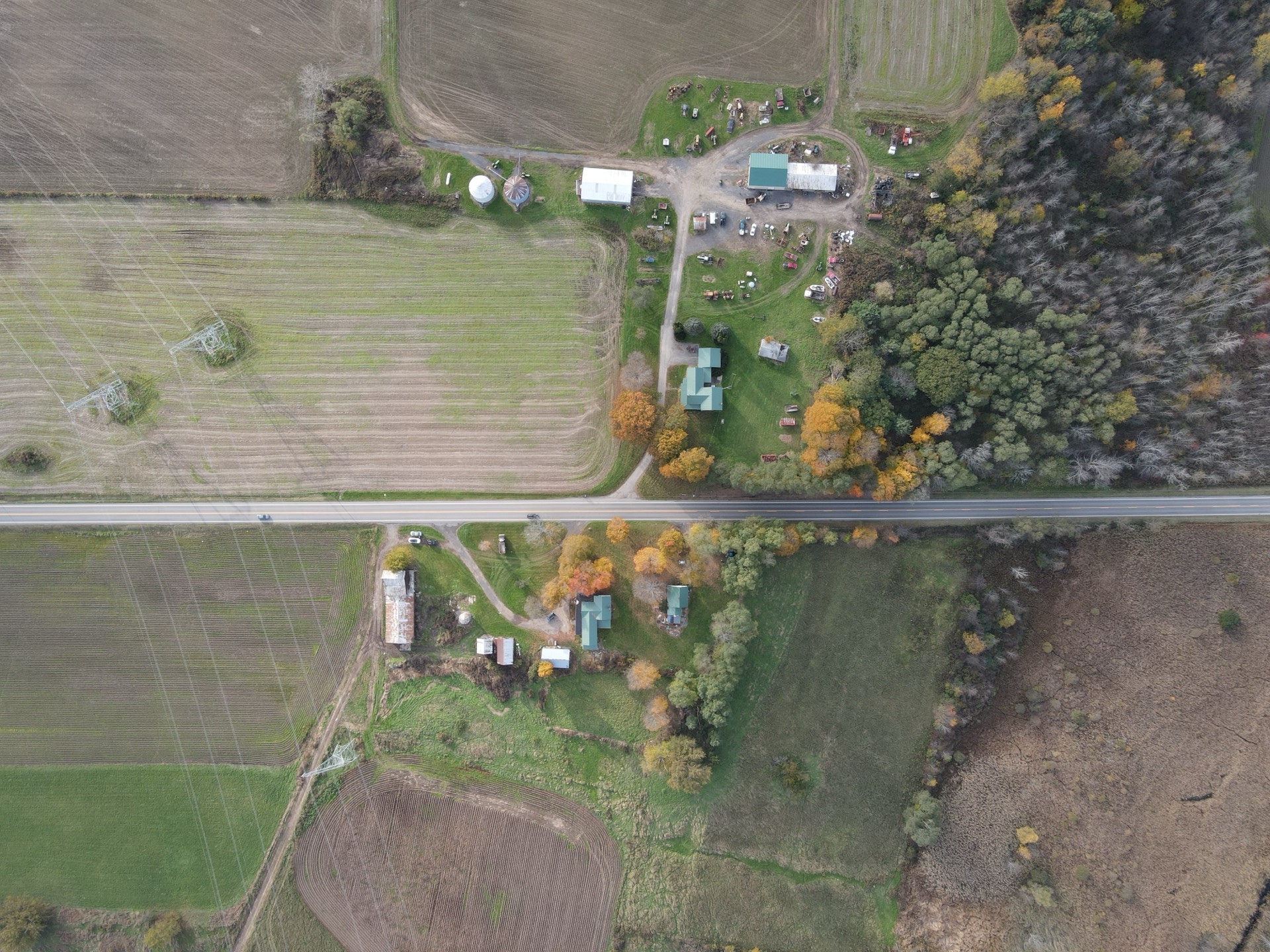Aerial of Macedon countryside acreage