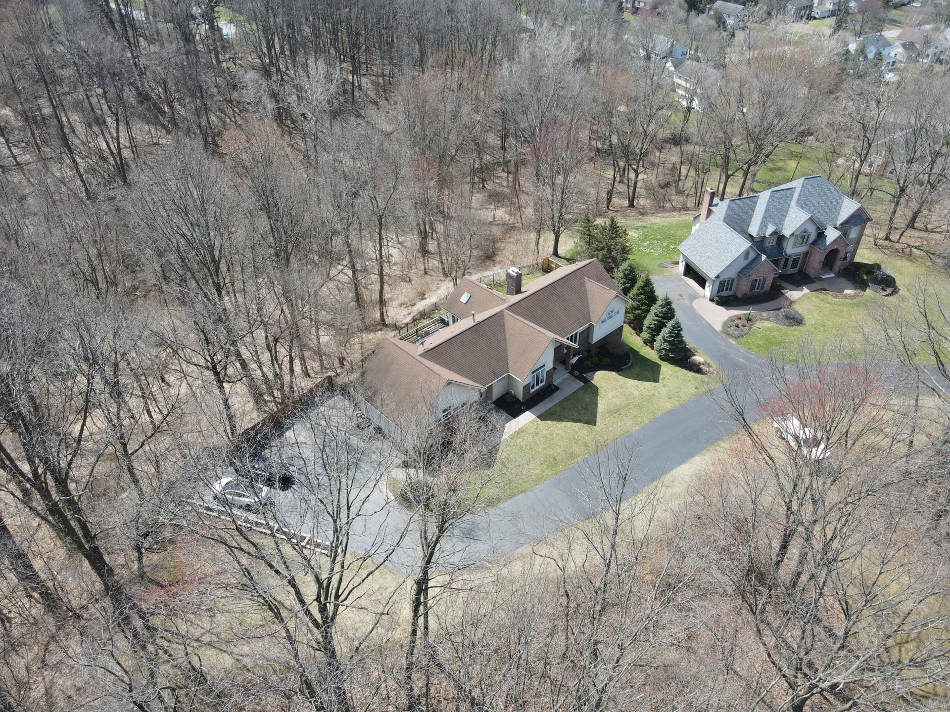 Aerial of estate grounds near Pittsford